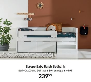 Aanbiedingen Europe baby ralph bedbank - Europe baby - Geldig van 16/11/2021 tot 13/12/2021 bij Babypark