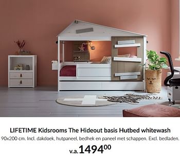Aanbiedingen Lifetime kidsrooms the hideout basis hutbed whitewash - Lifetime Kidsrooms - Geldig van 16/11/2021 tot 13/12/2021 bij Babypark