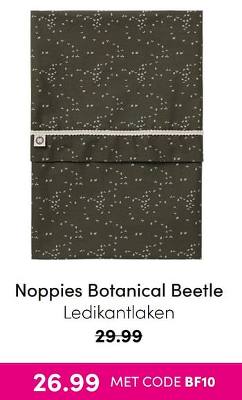 Aanbiedingen Noppies botanical beetle ledikantlaken - Noppies - Geldig van 21/11/2021 tot 28/11/2021 bij Baby & Tiener Megastore