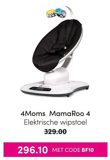 Aanbiedingen 4moms mamaroo 4 elektrische wipstoel - 4Moms - Geldig van 21/11/2021 tot 28/11/2021 bij Baby & Tiener Megastore