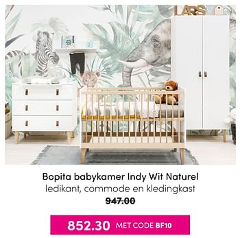 Aanbiedingen Bopita babykamer indy wit naturel - Bopita - Geldig van 21/11/2021 tot 28/11/2021 bij Baby & Tiener Megastore