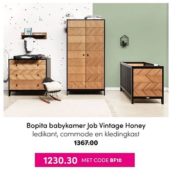 Aanbiedingen Bopita babykamer job vintage honey - Bopita - Geldig van 21/11/2021 tot 28/11/2021 bij Baby & Tiener Megastore