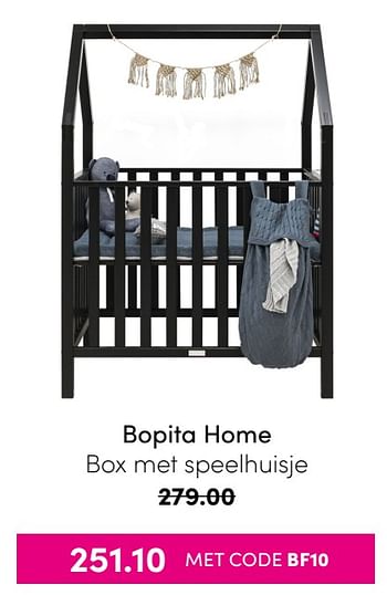 Aanbiedingen Bopita home box met speelhuisje - Bopita - Geldig van 21/11/2021 tot 28/11/2021 bij Baby & Tiener Megastore