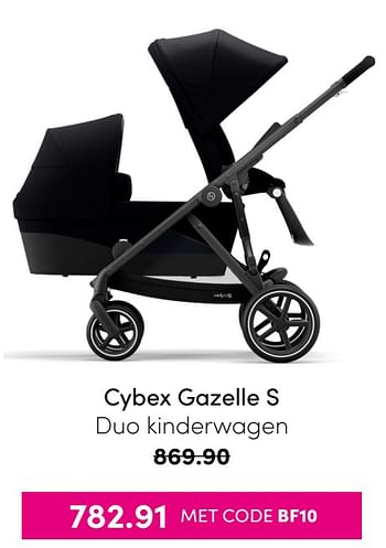 Aanbiedingen Cybex gazelle s duo kinderwagen - Cybex - Geldig van 21/11/2021 tot 28/11/2021 bij Baby & Tiener Megastore