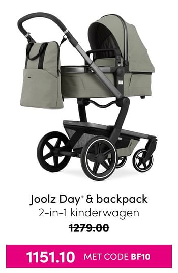 Aanbiedingen Joolz day+ + backpack 2-in-1 kinderwagen - Joolz - Geldig van 21/11/2021 tot 28/11/2021 bij Baby & Tiener Megastore