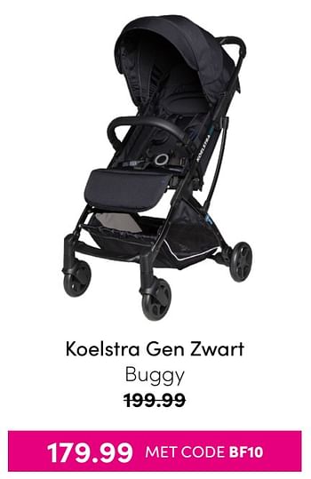 Aanbiedingen Koelstra gen zwart buggy - Koelstra - Geldig van 21/11/2021 tot 28/11/2021 bij Baby & Tiener Megastore