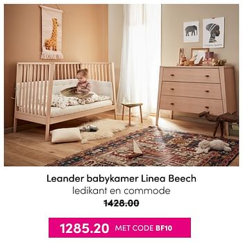 Aanbiedingen Leander babykamer linea beech - Leander - Geldig van 21/11/2021 tot 28/11/2021 bij Baby & Tiener Megastore