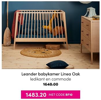 Aanbiedingen Leander babykamer linea oak - Leander - Geldig van 21/11/2021 tot 28/11/2021 bij Baby & Tiener Megastore