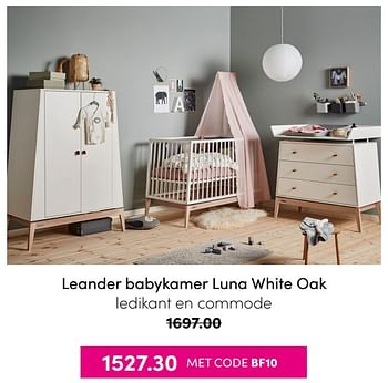 Aanbiedingen Leander babykamer luna white oak - Leander - Geldig van 21/11/2021 tot 28/11/2021 bij Baby & Tiener Megastore