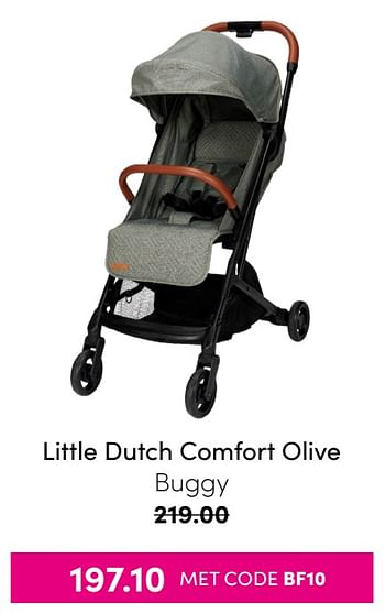 Aanbiedingen Little dutch comfort olive buggy - Little Dutch - Geldig van 21/11/2021 tot 28/11/2021 bij Baby & Tiener Megastore