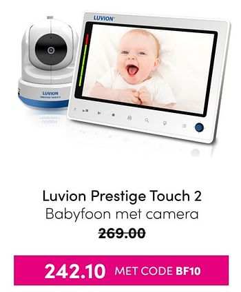 Aanbiedingen Luvion prestige touch 2 babyfoon met camera - Luvion - Geldig van 21/11/2021 tot 28/11/2021 bij Baby & Tiener Megastore