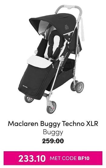 Aanbiedingen Maclaren buggy techno xlr buggy - Maclaren - Geldig van 21/11/2021 tot 28/11/2021 bij Baby & Tiener Megastore