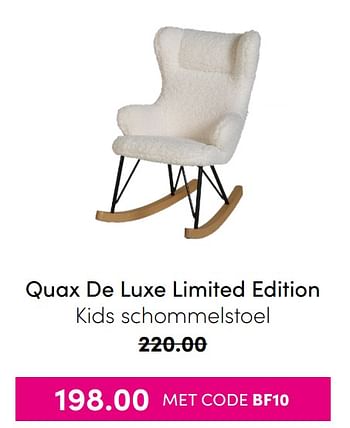 Aanbiedingen Quax de luxe limited edition kids schommelstoel - Quax - Geldig van 21/11/2021 tot 28/11/2021 bij Baby & Tiener Megastore
