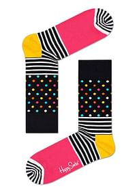 Aanbiedingen Happy Socks Stripes Dots Sokken, Zwart/Multi - Happy Socks - Geldig van 24/11/2021 tot 01/02/2022 bij Expo XL