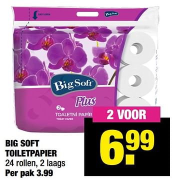 Aanbiedingen Big soft toiletpapier - Huismerk - Big Bazar - Geldig van 22/11/2021 tot 05/12/2021 bij Big Bazar