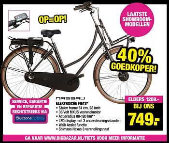 Aanbiedingen Elektrische fiets - Huismerk - Big Bazar - Geldig van 22/11/2021 tot 05/12/2021 bij Big Bazar