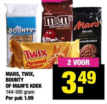 Aanbiedingen Mars twix bounty of m+m’s koek - Huismerk - Big Bazar - Geldig van 22/11/2021 tot 05/12/2021 bij Big Bazar