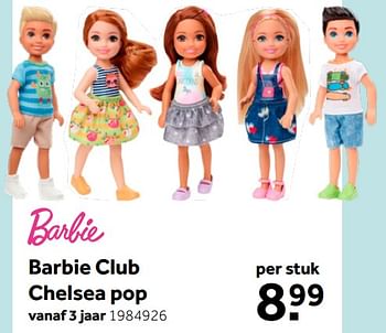 Aanbiedingen Barbie club chelsea pop - Mattel - Geldig van 02/10/2021 tot 05/12/2021 bij Intertoys