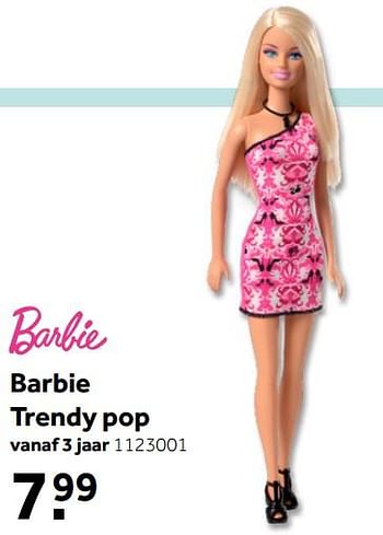 Aanbiedingen Barbie trendy pop - Mattel - Geldig van 02/10/2021 tot 05/12/2021 bij Intertoys