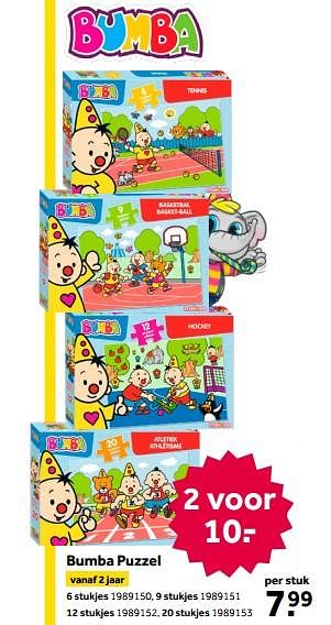 Aanbiedingen Bumba puzzel - Bumba - Geldig van 02/10/2021 tot 05/12/2021 bij Intertoys