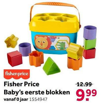 Aanbiedingen Fisher price baby’s eerste blokken - Fisher-Price - Geldig van 02/10/2021 tot 05/12/2021 bij Intertoys