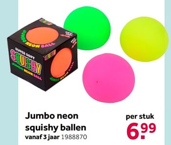 Aanbiedingen Jumbo neon squishy ballen - Huismerk - Intertoys - Geldig van 02/10/2021 tot 05/12/2021 bij Intertoys