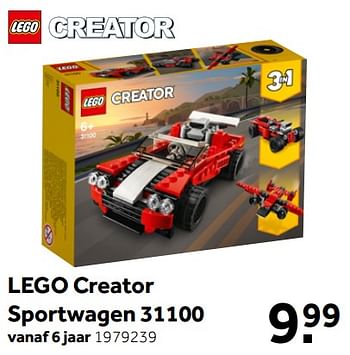 Aanbiedingen Lego creator sportwagen 31100 - Lego - Geldig van 02/10/2021 tot 05/12/2021 bij Intertoys