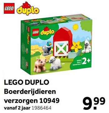 Aanbiedingen Lego duplo boerderijdieren verzorgen 10949 - Lego - Geldig van 02/10/2021 tot 05/12/2021 bij Intertoys