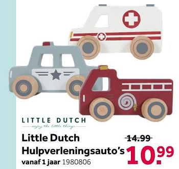 Aanbiedingen Little dutch hulpverleningsauto’s - Little Dutch - Geldig van 02/10/2021 tot 05/12/2021 bij Intertoys