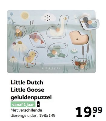 Aanbiedingen Little dutch little goose geluidenpuzzel - Little Dutch - Geldig van 02/10/2021 tot 05/12/2021 bij Intertoys