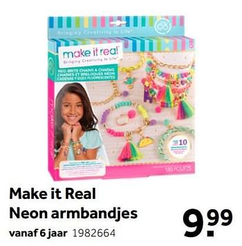 Aanbiedingen Make it real neon armbandjes - Make it Real - Geldig van 02/10/2021 tot 05/12/2021 bij Intertoys