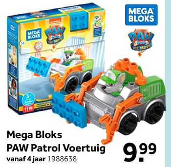 Aanbiedingen Mega bloks paw patrol voertuig - Mega Blocks - Geldig van 02/10/2021 tot 05/12/2021 bij Intertoys