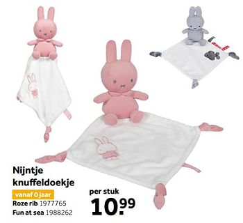 Aanbiedingen Nijntje knuffeldoekje roze rib - Nijntje - Geldig van 02/10/2021 tot 05/12/2021 bij Intertoys