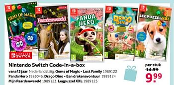 Aanbiedingen Nintendo switch code-in-a-box nederlandstalig gems of magic - lost family - Nintendo - Geldig van 02/10/2021 tot 05/12/2021 bij Intertoys