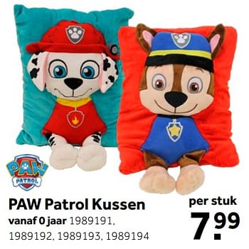 Aanbiedingen Paw patrol kussen - PAW  PATROL - Geldig van 02/10/2021 tot 05/12/2021 bij Intertoys