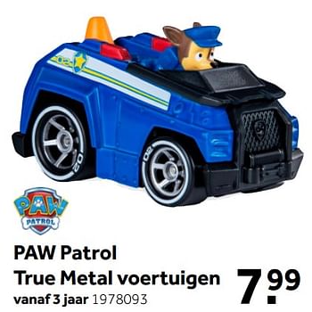 Aanbiedingen Paw patrol true metal voertuigen - PAW  PATROL - Geldig van 02/10/2021 tot 05/12/2021 bij Intertoys