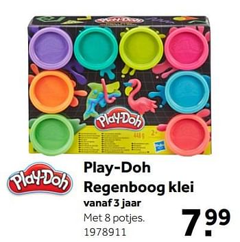 Aanbiedingen Play-doh regenboog klei - Hasbro - Geldig van 02/10/2021 tot 05/12/2021 bij Intertoys