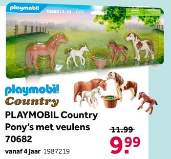 Aanbiedingen Playmobil country pony’s met veulens 70682 - Playmobil - Geldig van 02/10/2021 tot 05/12/2021 bij Intertoys