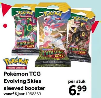 Aanbiedingen Pokémon tcg evolving skies sleeved booster - Pokemon - Geldig van 02/10/2021 tot 05/12/2021 bij Intertoys