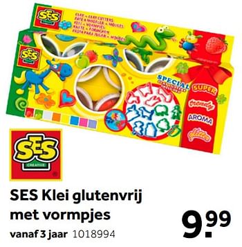 Aanbiedingen Ses klei glutenvrij met vormpjes - SES - Geldig van 02/10/2021 tot 05/12/2021 bij Intertoys