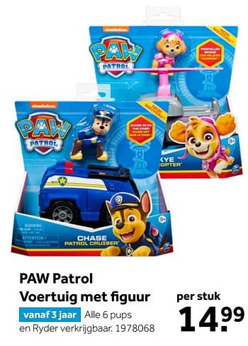 Aanbiedingen Paw patrol voertuig met figuur - Spin Master - Geldig van 02/10/2021 tot 05/12/2021 bij Intertoys