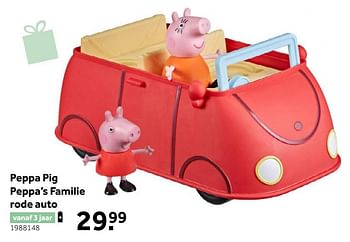 Aanbiedingen Peppa pig peppa’s familie rode auto - Hasbro - Geldig van 02/10/2021 tot 05/12/2021 bij Intertoys