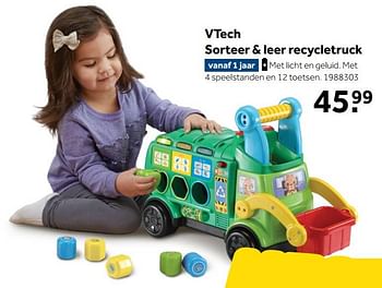 Aanbiedingen Vtech sorteer + leer recycletruck - Vtech - Geldig van 02/10/2021 tot 05/12/2021 bij Intertoys