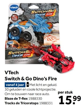 Aanbiedingen Vtech switch + go dino’s fire - Vtech - Geldig van 02/10/2021 tot 05/12/2021 bij Intertoys