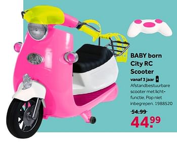 Aanbiedingen Baby born city rc scooter - Baby Born - Geldig van 02/10/2021 tot 05/12/2021 bij Intertoys