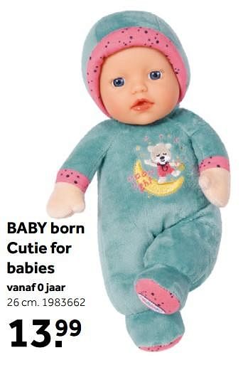 Aanbiedingen Baby born cutie for babies - Baby Born - Geldig van 02/10/2021 tot 05/12/2021 bij Intertoys