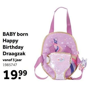 Aanbiedingen Baby born happy birthday draagzak - Baby Born - Geldig van 02/10/2021 tot 05/12/2021 bij Intertoys