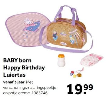 Aanbiedingen Baby born happy birthday luiertas - Baby Born - Geldig van 02/10/2021 tot 05/12/2021 bij Intertoys