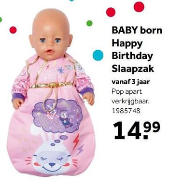 Aanbiedingen Baby born happy birthday slaapzak - Baby Born - Geldig van 02/10/2021 tot 05/12/2021 bij Intertoys