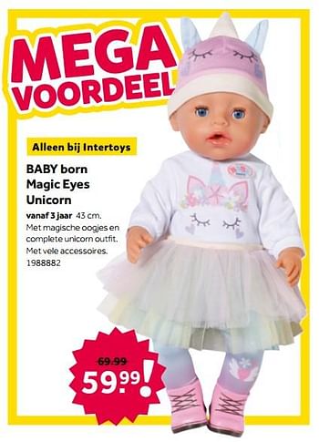 Aanbiedingen Baby born magic eyes unicorn - Baby Born - Geldig van 02/10/2021 tot 05/12/2021 bij Intertoys